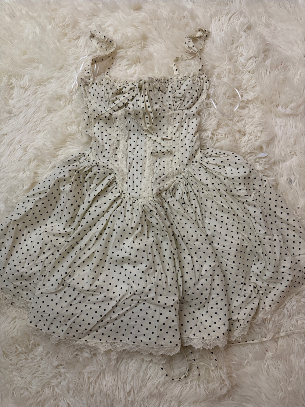 SKY TO MOON POLKA DOT FULL CORSET DRESS